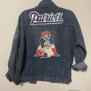 Custom patriots fan denim jacket